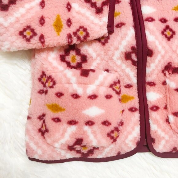 Patterned Sherpa Fleece Bear Zip Hoodie Sweater Petal Pusher 18 24 Months - Picture 6 of 10